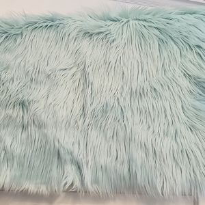Baby blue faux fur rug